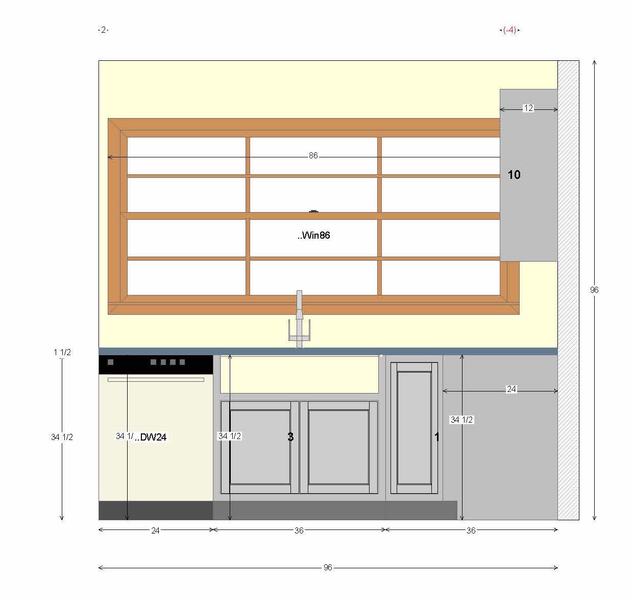 Kitchen Diagram with Large Window