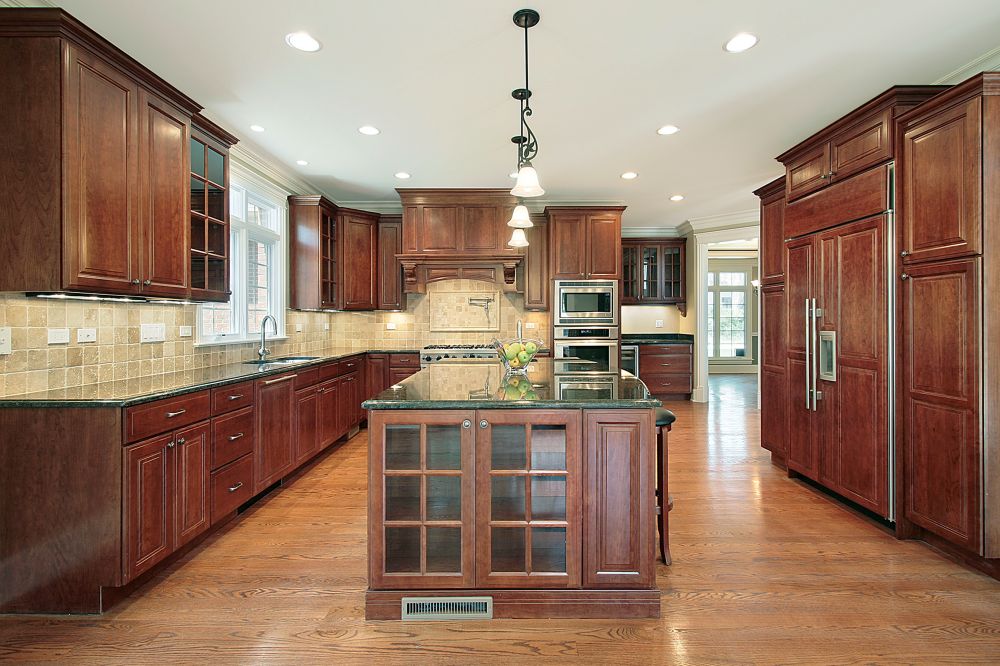 large wooden kitchen 