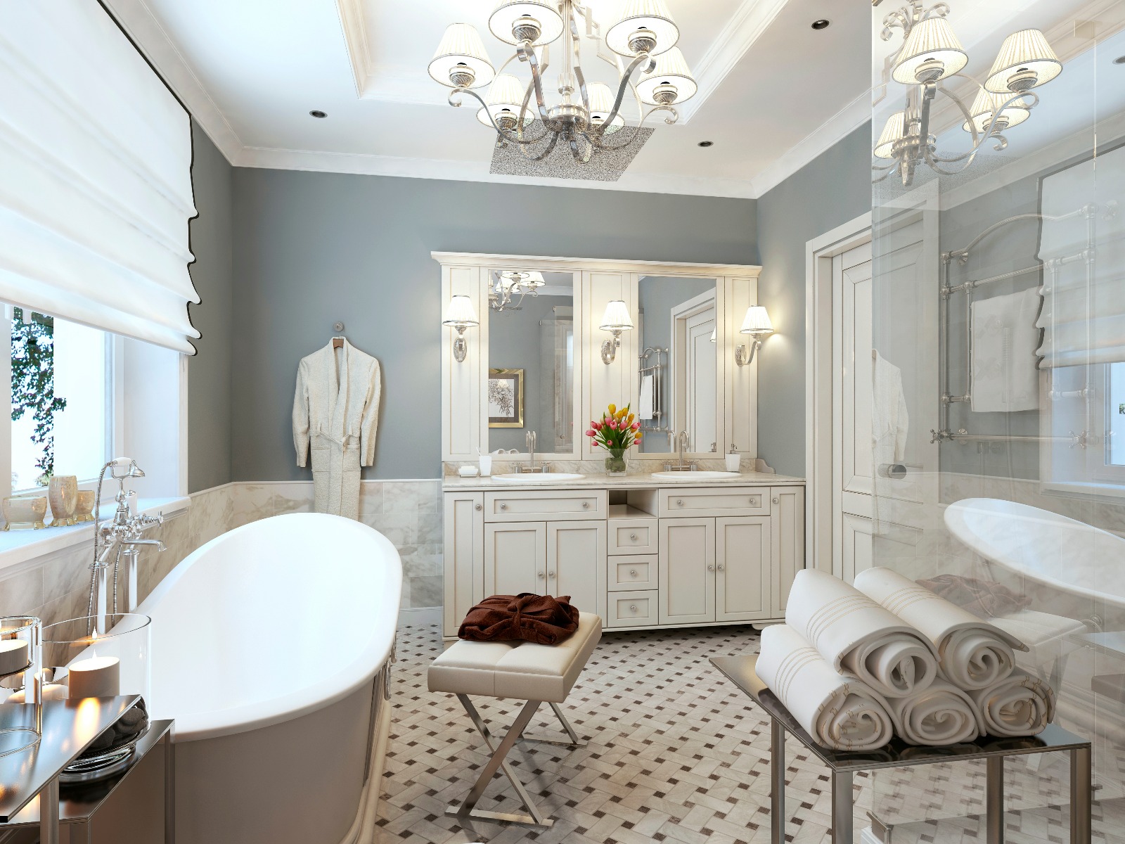 traditional white bathroom