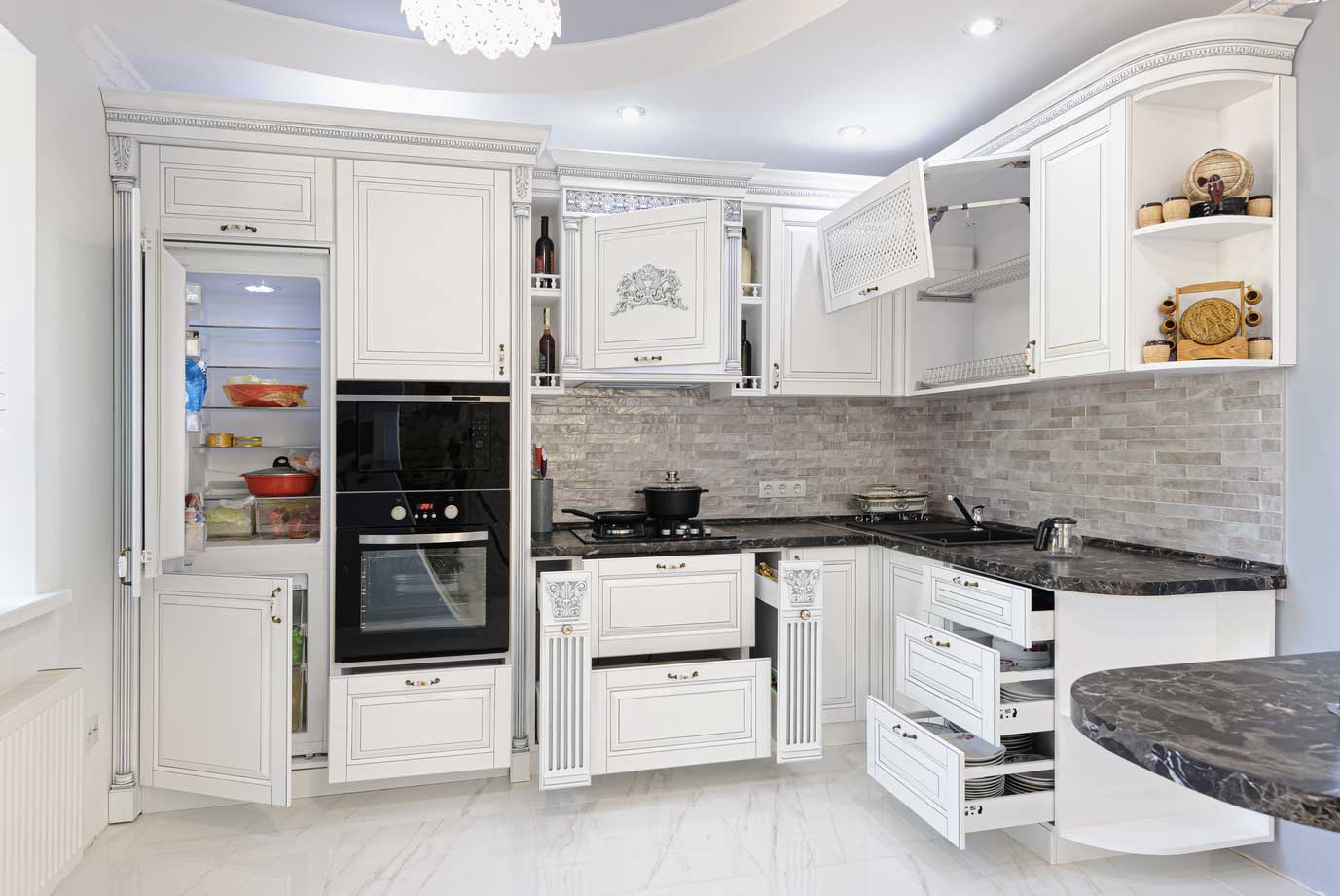 white elegant kitchen 