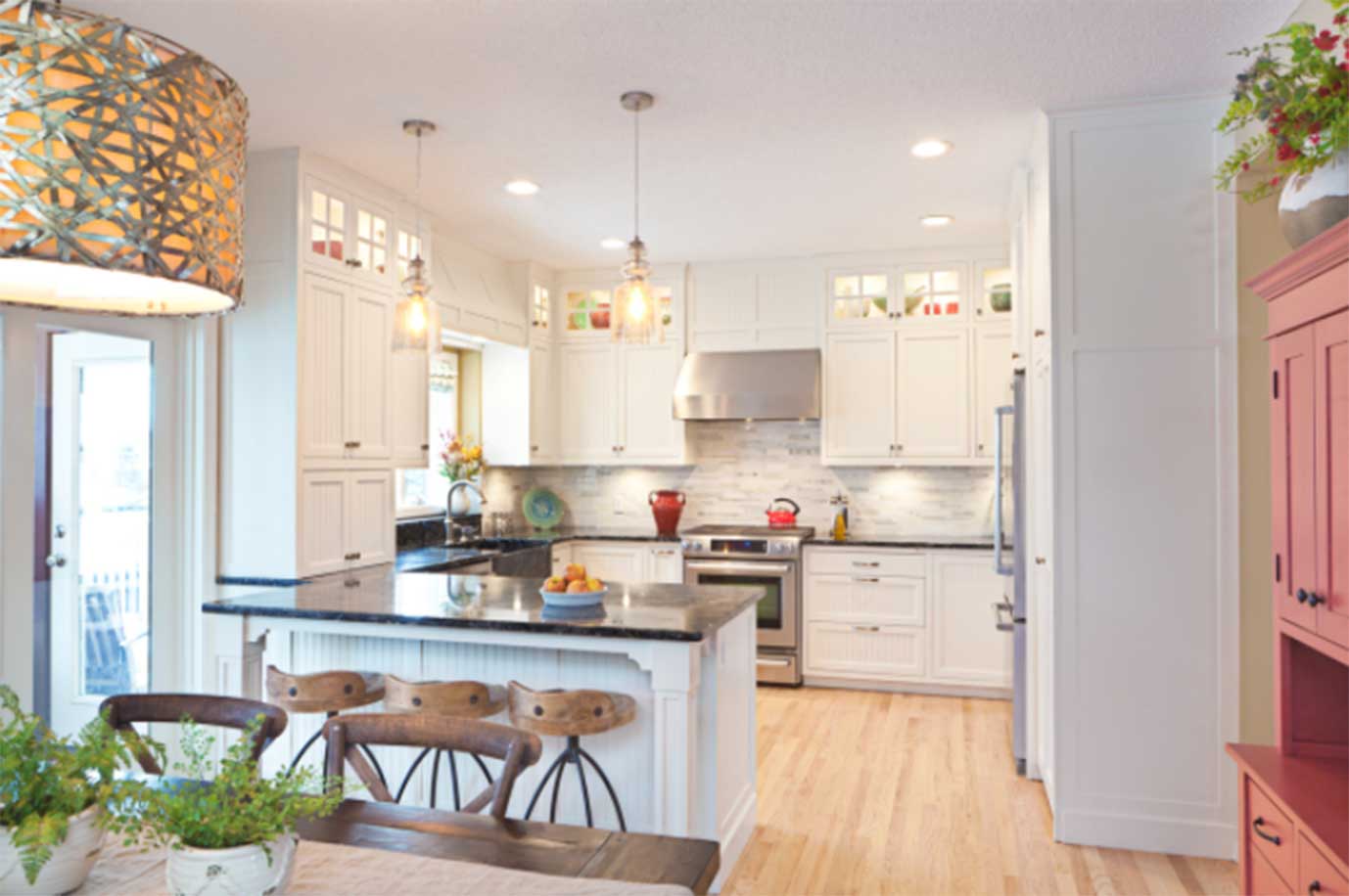 Kitchen Painted With Bright Reds