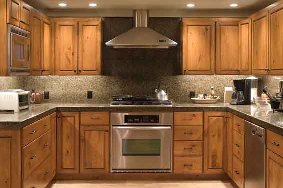 U-shaped dark kitchen 