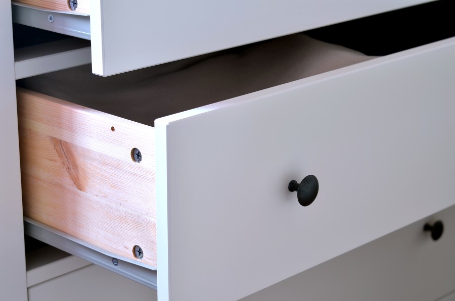 white drawers